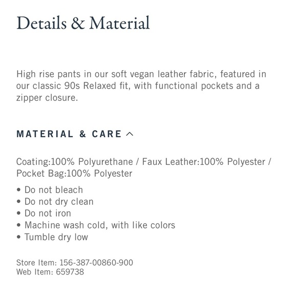 Abercrombie & Fitch 90s Relaxed Leather Pant - Picture 5 of 5